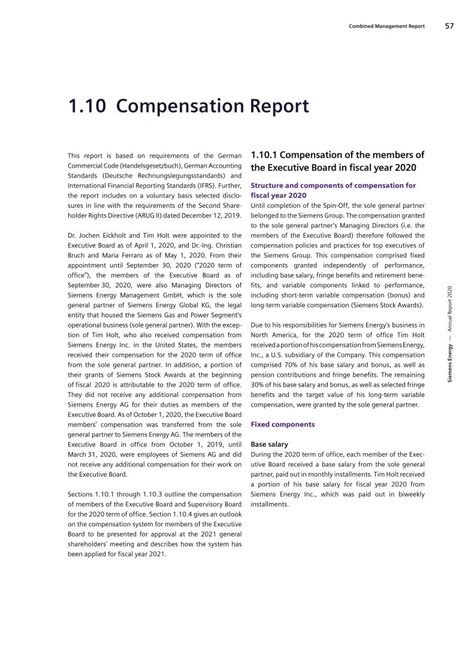 bonus/siemens b500|A.10 Compensation Report .